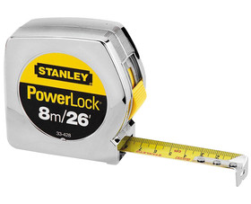 Stanley Tools 33-428 1" x 8m/26' Power Lock Metric/Inch Classic Tape Ruler