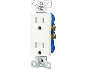 TUFF STUFF TEP41123 15 Amp Tamper-Resistant Decorator Duplex Receptacle - White Boxed