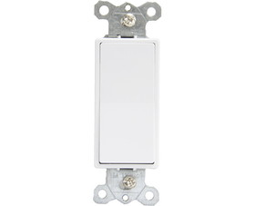 TUFF STUFF HJD-003 15 Amp 120 Volt Decorator Single-Pole Single Switch - White Boxed
