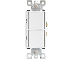 TUFF STUFF HJB-002 15 Amp 120 Volt Decorator Single Pole Double Switch - White Boxed