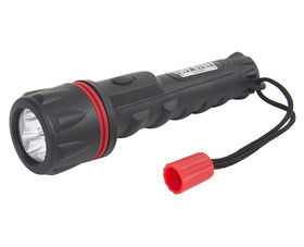 TUFF STUFF 96078 3 LED 2-AA Flashlight With Rubber Grip