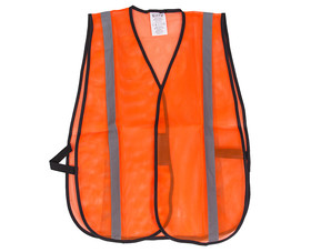 TUFF STUFF 76540 Orange Mesh Vest With 1" Silver Reflective Strip - Adjustable Closure