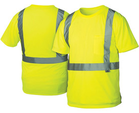 TUFF STUFF 76571L T-Shirts Hi-Vis Lime with 2" Silver Reflective Strip