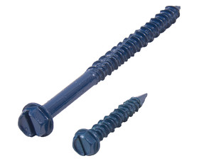 TUFF STUFF HC41141BX Xylan Blue Concrete Screws Hex Head Slotted - 1/4" X 1-1/4" With One Masonry Drill Bit