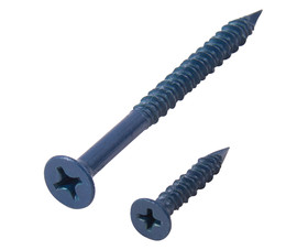 TUFF STUFF 3/16 X 3-3/4 Xylan Blue Concrete Screws Flat Phillips - 3/16" X 3-3/4" With One Masonry Drill Bit