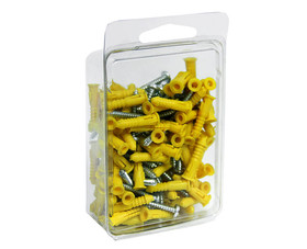TUFF STUFF 40291 Ribbed Plastic Anchors With Screws - #6 - #8