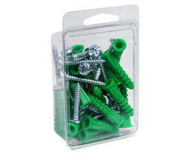 TUFF STUFF 40293 Ribbed Plastic Anchors With Screws - #14 - #16