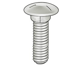 Tuff Stuff Fasteners 3/16 X 1 Carriage Bolts With Nuts - 3/16" X 1"