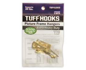 TUFF STUFF 41503 20 LB. Extra Heavy Picture Hooks - Brass Finish