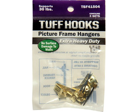 TUFF STUFF 41504 30 LB. Extra Heavy Picture Hooks - Brass Finish
