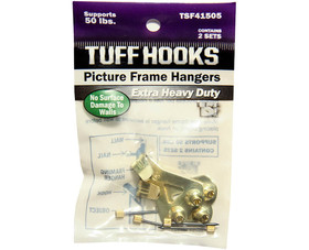 TUFF STUFF 41505 50 LB. Extra Heavy Picture Hooks - Brass Finish