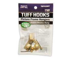 TUFF STUFF 41507 100 LB. Extra Heavy Picture Hooks - Brass Finish
