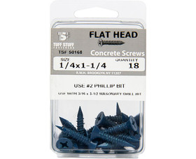 TUFF STUFF 1/4 X 1-1/4 Concrete Screw Blue Xylan Flat Phillip - 1/4" X 1-1/4"