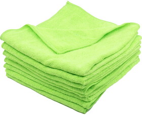 TUFF STUFF TSJMFC8NG 16" X 16" Neon Green Microfiber Cleaning Cloths - 8 Pack