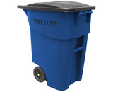 TUFF STUFF TCS50B 50 Gal. Square Wheeled W/ Blue Lid Trash Can