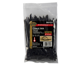 TUFF STUFF 56121 4" Black Nylon Cable Ties