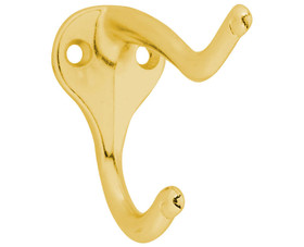 Tuff Stuff 72000 Coat and Hat Hook - Brass Plated Carded