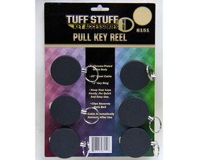 Tuff Stuff 8151 Pull Key Reel With Steel Cable and 1" Key Ring