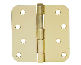 Tuff Stuff 86140R58 4" X 4" Butt Hinge With 5/8" Radius - Brass Plated