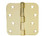 Tuff Stuff 86140R58 4" X 4" Butt Hinge With 5/8" Radius - Brass Plated