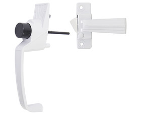 Tuff Stuff 921WH Push Button Screen Door Latch With 1-3/4" Hole Spacing - White Finish
