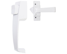 Tuff Stuff 922WH Push Button Screen Door Latch With 1-1/2" Hole Spacing - White Finish