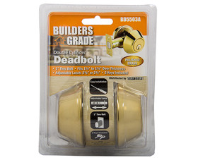 Tuff Stuff BD5503A Builder's Grade Deadbolt Double Cylinder Adj. Backset Carded - US3