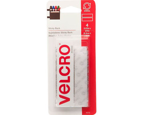 Velcro 90076 3-1/2" Sticky Back White Strips - 4 Sets