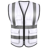 TOPTIE White Safety Vest, Incident Command Vest with 5 Pockets and High Visibility 2