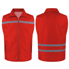 TOPTIE Volunteer Supermarket Uniform Safety Vest Activity Event Vest with Reflective Stripes