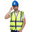 TOPTIE 5 Pockets High Visibility Zipper Front Safety Vest with Reflective Strips Uniform Vest, Pack of 10