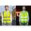 TOPTIE 9 Pockets High Visibility Yellow Zipper Front Safety Vest Pack with Hard Hat Mesh Neck Sun Shield