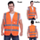 GOGO 10 Packs 9 Pockets High Visibility Zipper Front Safety Vest With Reflective Strips