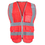 GOGO Customized 9 Pockets High Visibility Reflective Safety Vest Class 2 ANSI, Personalized Red Hi Vis Vest