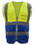 GOGO Customized 9 Pockets High Visibility Reflective Safety Vest Class 2 ANSI, Yellow/Blue Hi Vis Vest