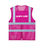 GOGO Breast Cancer Awareness Volunteer Vest, Pink Mesh Safety Vest with Pockets