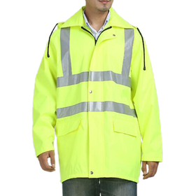 GOGO Safety Rain Jacket ANSI Waterproof Lightweight Reflective Wind Breaker
