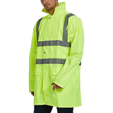 TOPTIE Safety Rain Jacket ANSI Waterproof Lightweight Reflective Wind Breaker Reflective Workwear