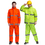 TOPTIE High Visibility Reflective Suit Waterproof Safety Rain Suit, ANSI Safety Jacket with Pants