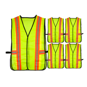 TOPTIE 5 Packs Bright Traffic Work Construction High Reflective Safety Vests