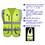 TOPTIE Embroidery Logo Customized 10 Pockets High Visibility Safety Vest, Reflective Trim Safety Vest Add Your Logo