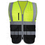 GOGO Multi Pockets High Visibility Zipper Front Safety Vest With Reflective Strips and Piping