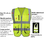 GOGO Multi Pockets High Visibility Zipper Front Safety Vest With Reflective Strips and Piping