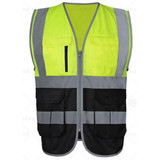 TOPTIE 10 Pockets High Visibility Safety Vest, Reflective Trim Safety Vest