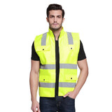 GOGO High Visibility Full Zip Safety Vest Sleeveless Jacket