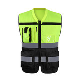 TOPTIE Hi-Vis Construction Work Surveyor Vest, Multi Pockets Safety Vest