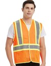 High Visibility Two Tone 5-Points Breakaway Mesh Safety Vest with Inside Pockets, Reflective Back Cross Strips, Meets ANSI/ISEA Standards