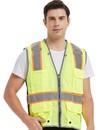 High Visibility Reflective Safety Vest Heavy Duty Mesh with Zipper, Meets ANSI/ISEA Standards