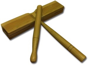 Rhythm Band Instruments  Bamboo Flat Tick Tock Block w/ Striker