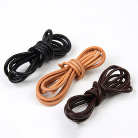 Muka Round Leather Cord Bracelet Necklace String Genuine Artificial Leather Rope for Jewelry Making DIY Craft Brown Black Natural 1 Meter Various Thickness